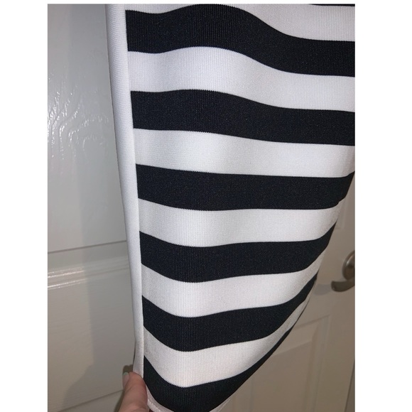 RAYA ‼️SALE‼️ B & W striped Bandage Midi dress—NWOT - Picture 2 of 10